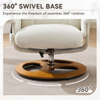Fauteuil inclinable ergonomique pivotant à 360° avec repose-pieds, dossier réglable, massage par 5 vibrations, siège chauffant, tissu chenille