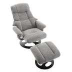 Fauteuil inclinable ergonomique pivotant à 360° avec repose-pieds, dossier réglable, massage par 5 vibrations, siège chauffant, tissu chenille