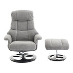 Fauteuil inclinable ergonomique pivotant à 360° avec repose-pieds, dossier réglable, massage par 5 vibrations, siège chauffant, tissu chenille
