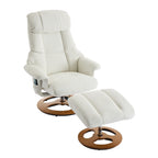 Fauteuil inclinable ergonomique pivotant à 360° avec repose-pieds, dossier réglable, massage par 5 vibrations, siège chauffant, tissu chenille