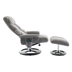 Fauteuil inclinable ergonomique pivotant à 360° avec repose-pieds, dossier réglable, massage par 5 vibrations, siège chauffant, tissu chenille