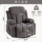 Fauteuil inclinable de massage chauffant pivotant à 360° avec chargement USB, porte-gobelets, rangement latéral et revêtement en polaire moelleux