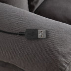 Fauteuil inclinable de massage chauffant pivotant à 360° avec chargement USB, porte-gobelets, rangement latéral et revêtement en polaire moelleux