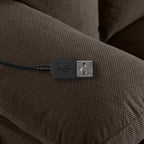 Fauteuil inclinable de massage chauffant pivotant à 360° avec chargement USB, porte-gobelets, rangement latéral et revêtement en polaire moelleux