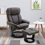 Fauteuil inclinable de massage pivotant à 360° en cuir PU avec repose-pieds et télécommande