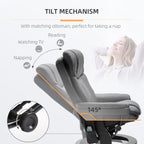 Fauteuil inclinable de massage pivotant à 360° en cuir PU avec repose-pieds et télécommande