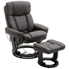 Fauteuil inclinable de massage pivotant à 360° en cuir PU avec repose-pieds et télécommande