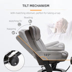 Fauteuil inclinable de massage pivotant à 360° en cuir PU avec repose-pieds et télécommande