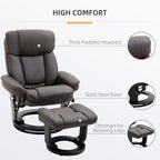 Fauteuil inclinable de massage pivotant à 360° en cuir PU avec repose-pieds et télécommande