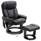 Fauteuil inclinable de massage pivotant à 360° en cuir PU avec repose-pieds et télécommande