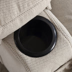 Fauteuil inclinable massant pivotant à 360° en velours doux avec chauffage, port USB, inclinaison manuelle et poches de rangement