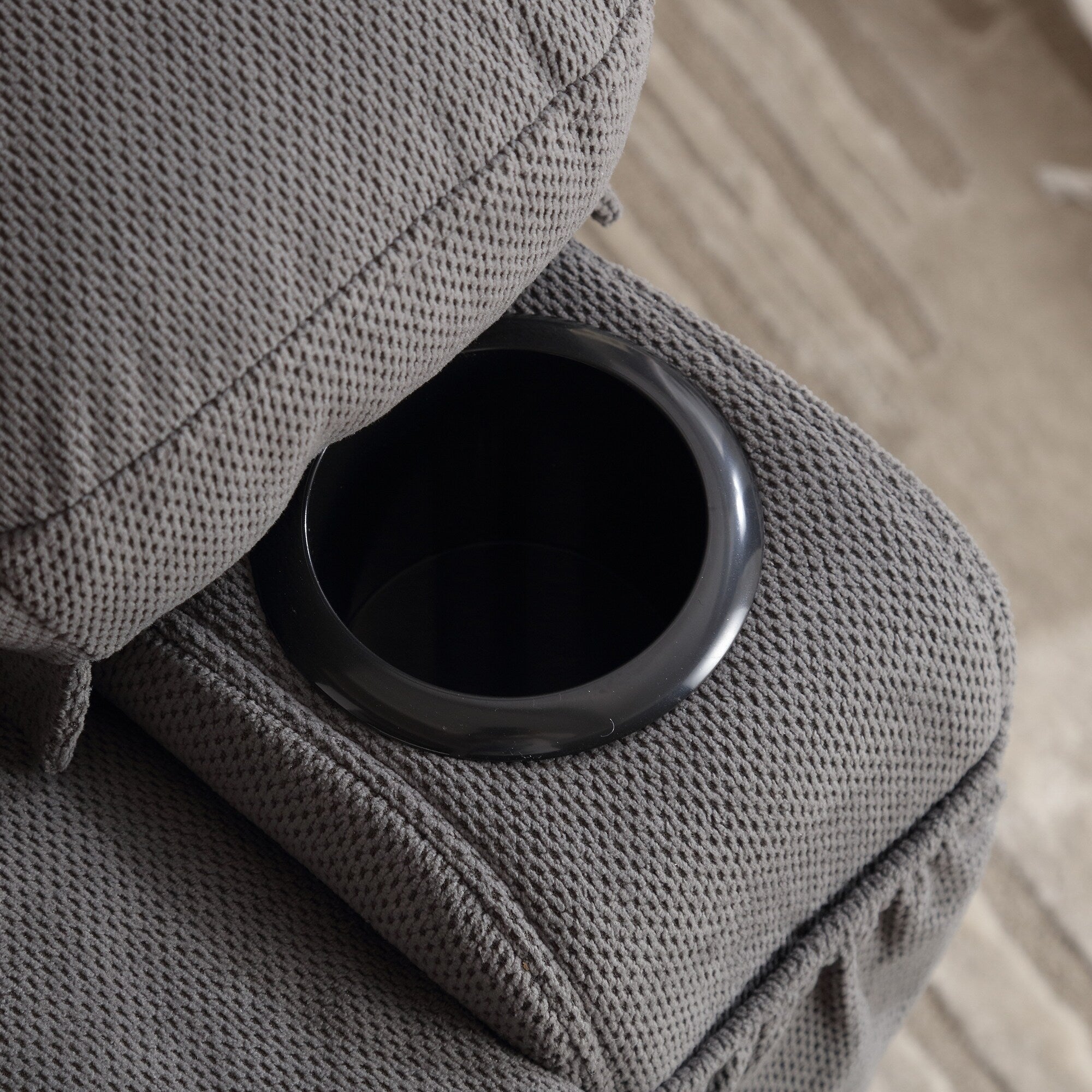 Fauteuil inclinable massant pivotant à 360° en velours doux avec chauffage, port USB, inclinaison manuelle et poches de rangement