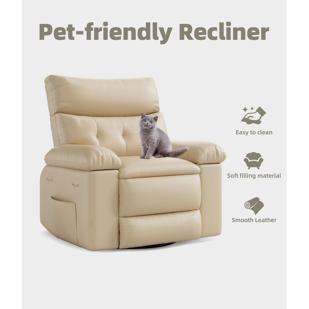 Fauteuils inclinables surdimensionnés pivotants à 360° avec chauffage et massage - Fauteuil inclinable paresseux