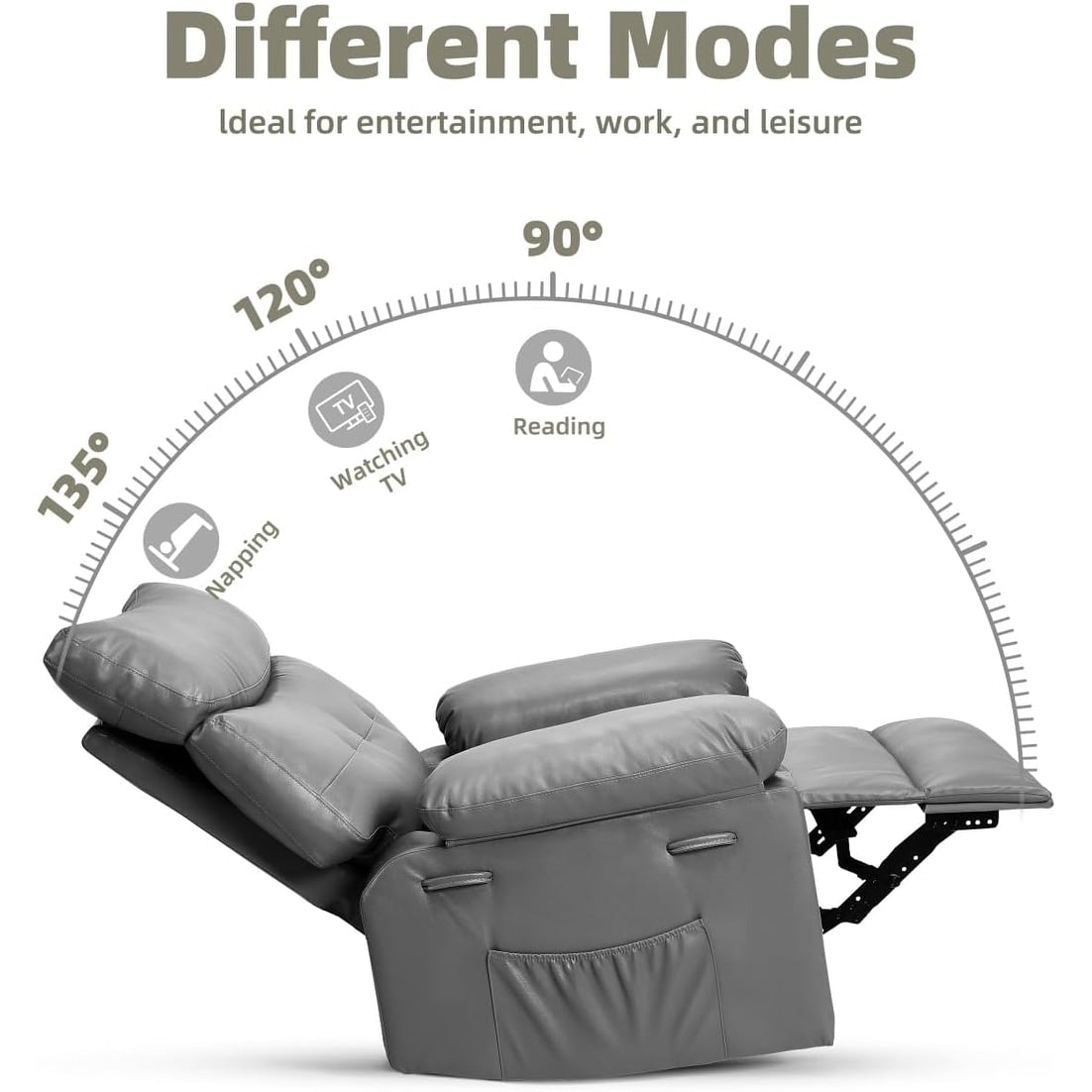 Fauteuils inclinables surdimensionnés pivotants à 360° avec chauffage et massage - Fauteuil inclinable paresseux
