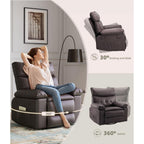 Fauteuils inclinables surdimensionnés pivotants à 360° avec chauffage et massage - Fauteuil inclinable paresseux