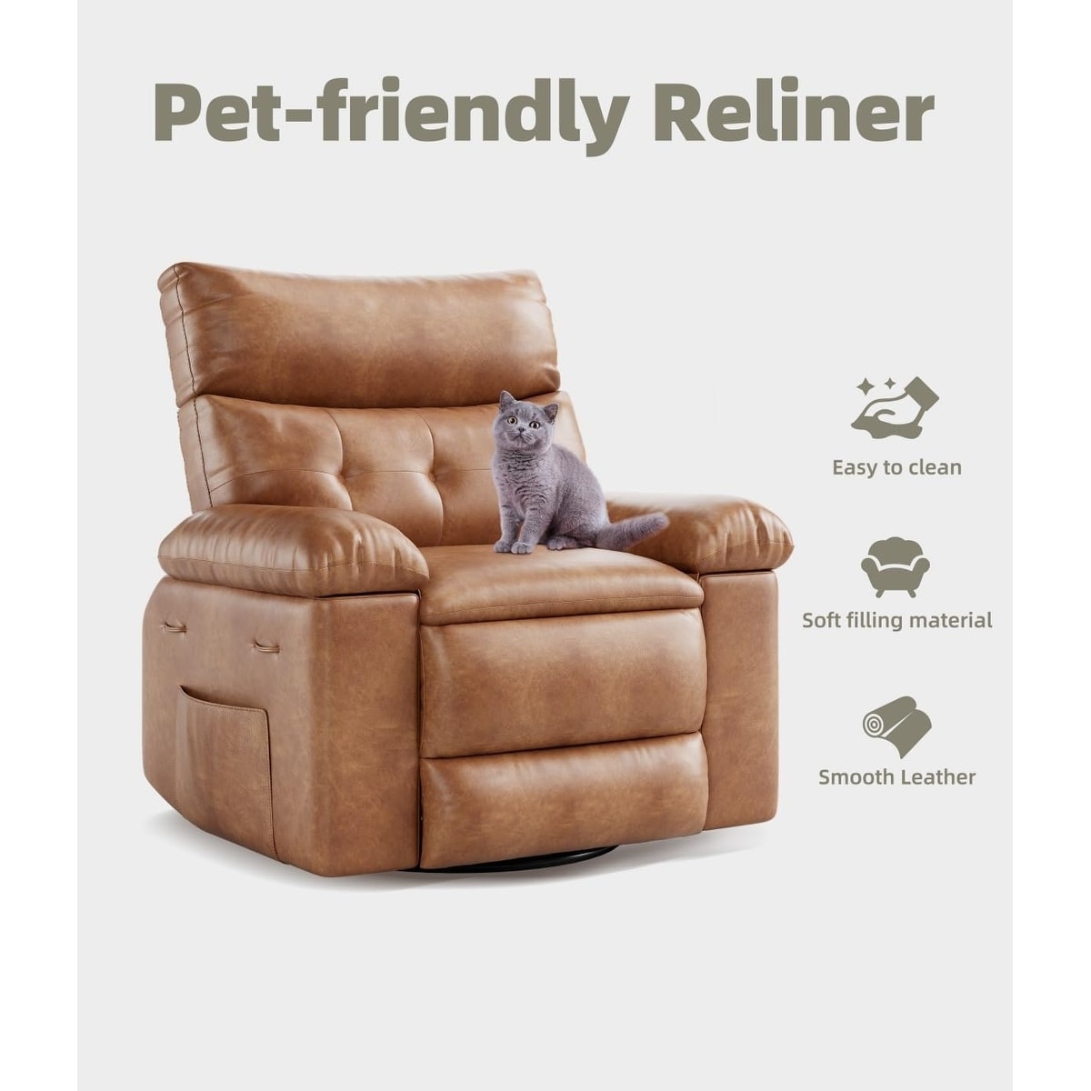 Fauteuils inclinables surdimensionnés pivotants à 360° avec chauffage et massage - Fauteuil inclinable paresseux