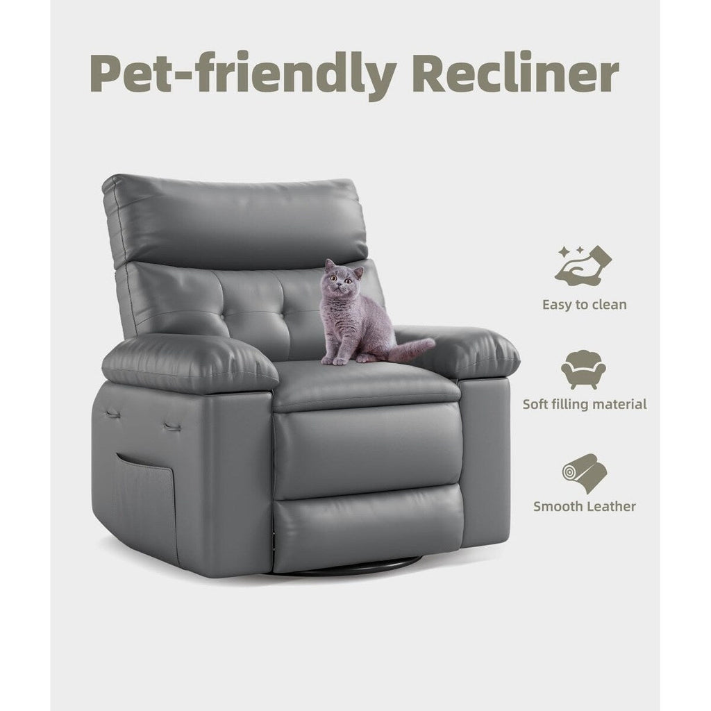 Fauteuils inclinables surdimensionnés pivotants à 360° avec chauffage et massage - Fauteuil inclinable paresseux