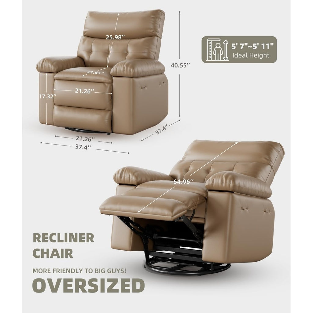 Fauteuils inclinables surdimensionnés pivotants à 360° avec chauffage et massage - Fauteuil inclinable paresseux