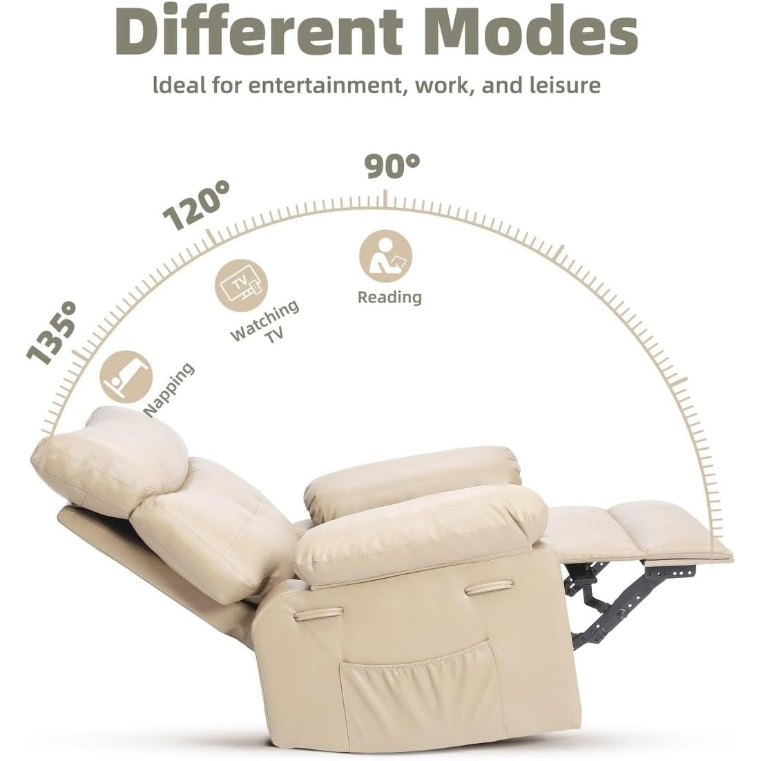 Fauteuils inclinables surdimensionnés pivotants à 360° avec chauffage et massage - Fauteuil inclinable paresseux