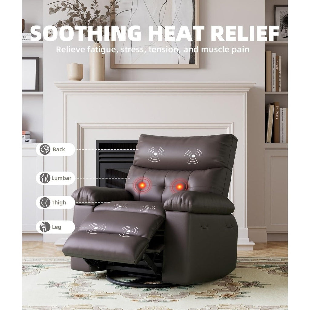 Fauteuils inclinables surdimensionnés pivotants à 360° avec chauffage et massage - Fauteuil inclinable paresseux