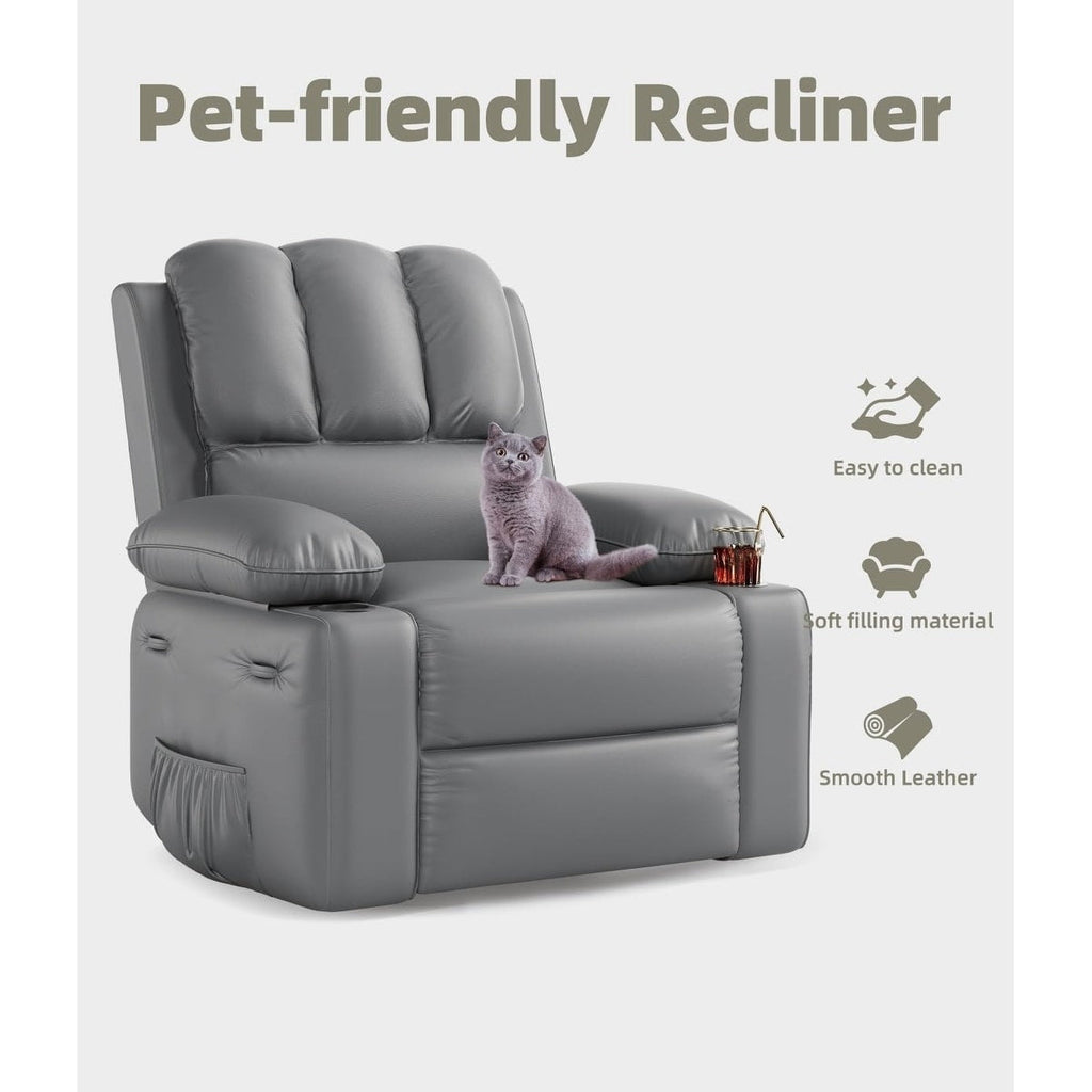 Fauteuils inclinables surdimensionnés pivotants à 360° avec chauffage et massage