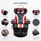 Fauteuil de jeu inclinable pivotant à 360° de style course avec support lombaire, repose-pieds et deux porte-gobelets pour salle de jeux