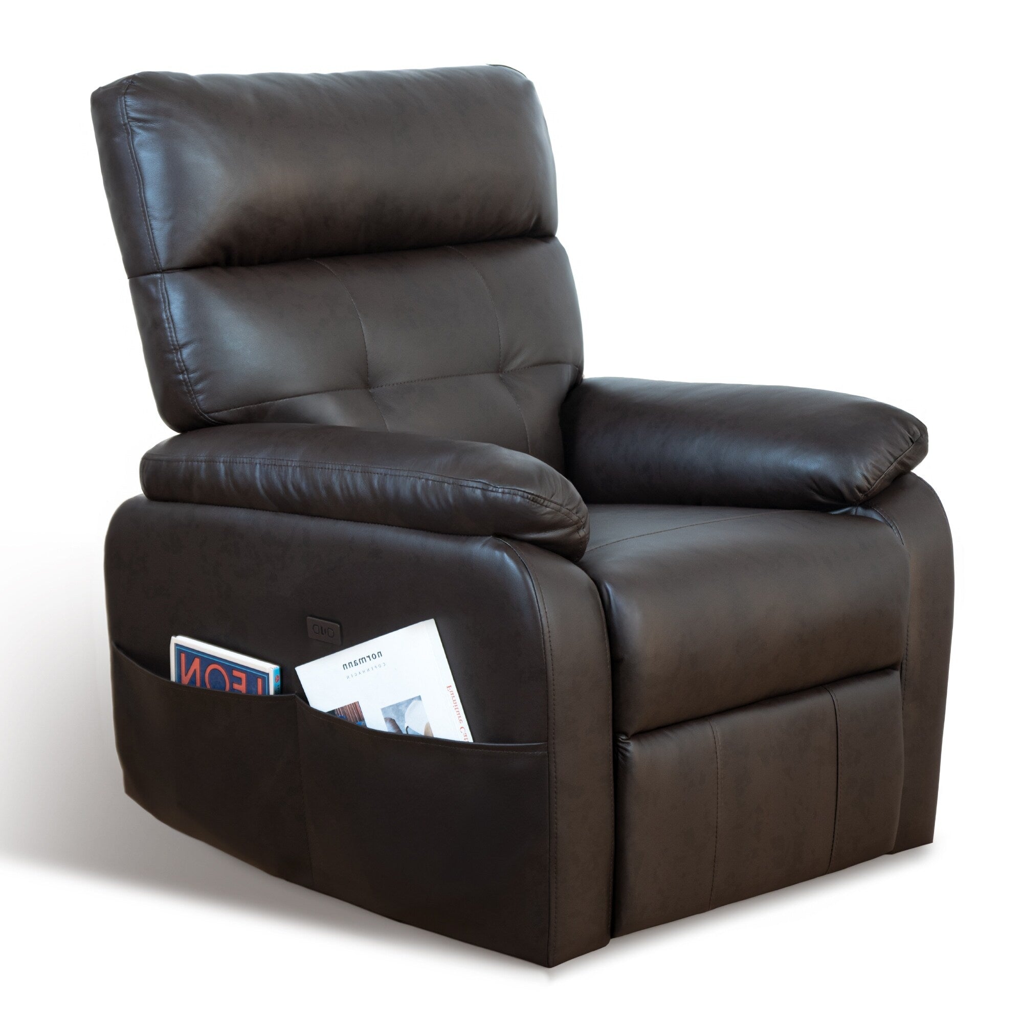 Fauteuil inclinable pivotant à 360°, fauteuil inclinable électrique à bascule, fauteuil inclinable rembourré en similicuir avec ports USB Type-C