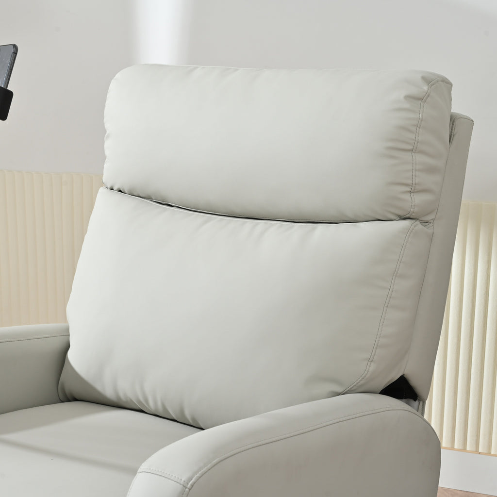 Fauteuil inclinable pivotant à 360° avec repose-pieds, support de téléphone et positions réglables pour home cinéma et salon