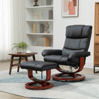 Fauteuil de massage inclinable et pivotant à 360° en cuir synthétique avec repose-pieds, vibration à 10 points, télécommande et poche latérale