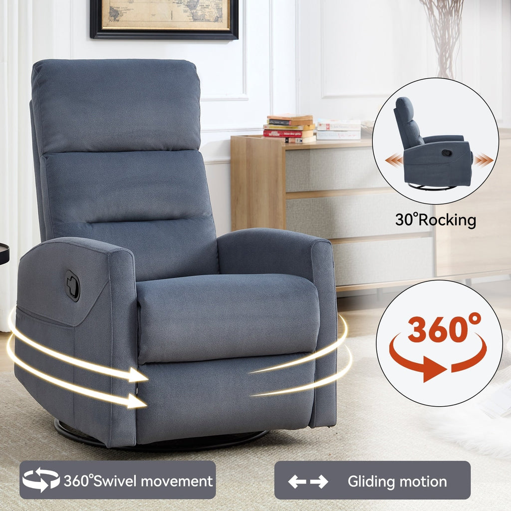 Fauteuil inclinable manuel pivotant à 360° pour salon