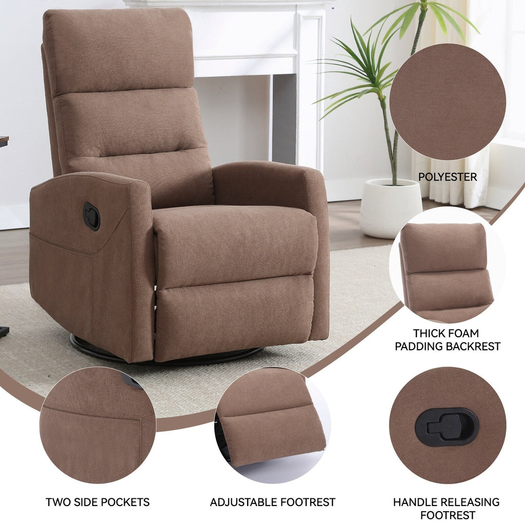 Fauteuil inclinable manuel pivotant à 360° pour salon
