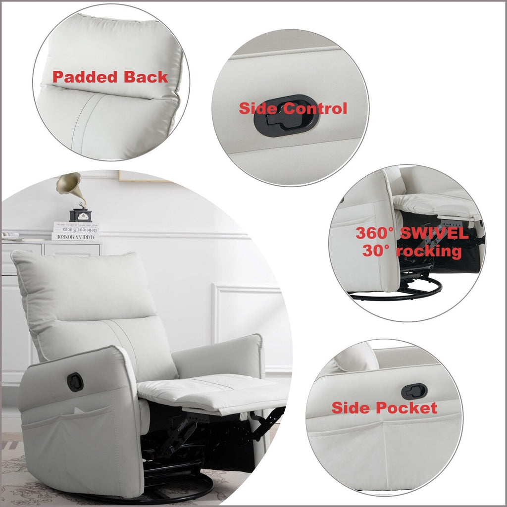 Fauteuil inclinable manuel pivotant à 360° pour salon et chambre à coucher
