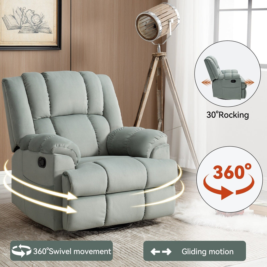 Fauteuil inclinable pivotant à 360° - Confort surdimensionné, inclinaison à 155°, assemblage sans outil
