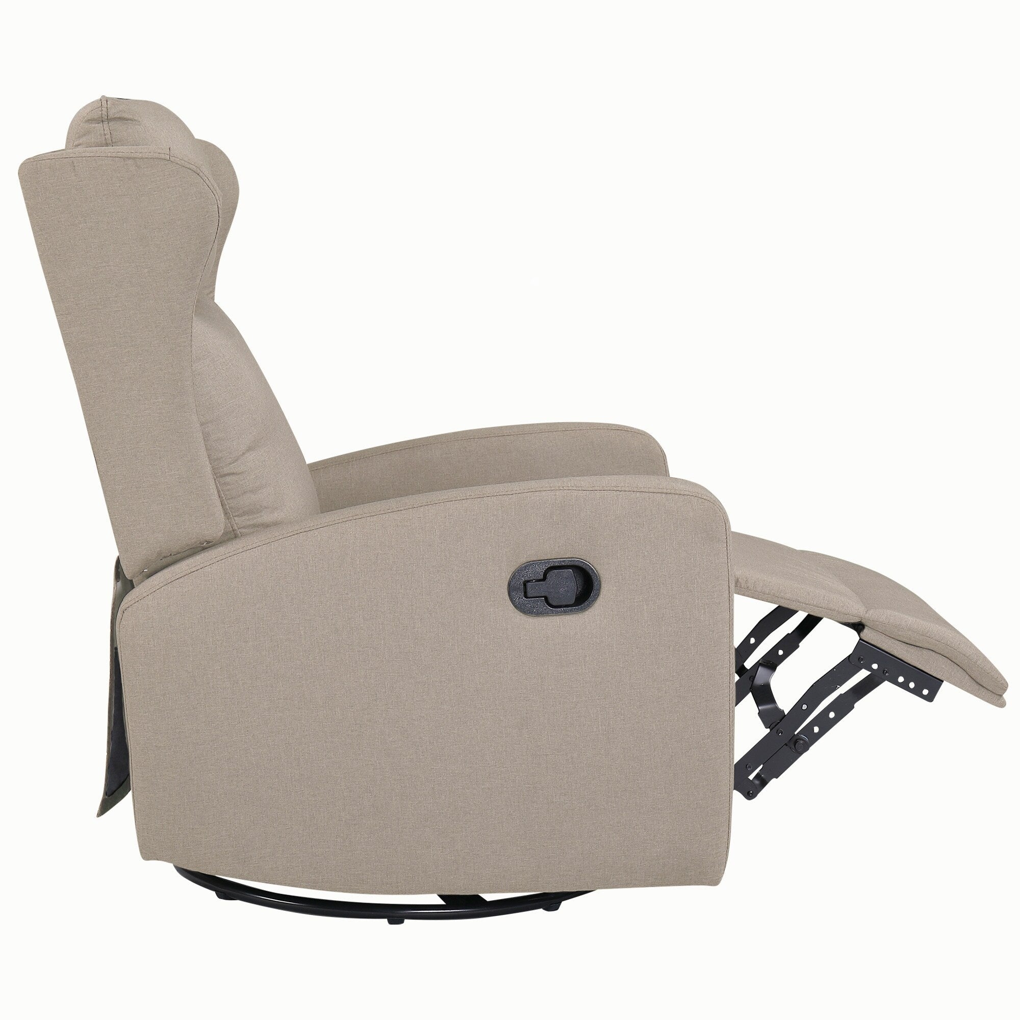 Fauteuil inclinable pivotant à 360° avec dossier réglable sur 3 positions (90°-165°) et mouvement de bascule doux à 30°