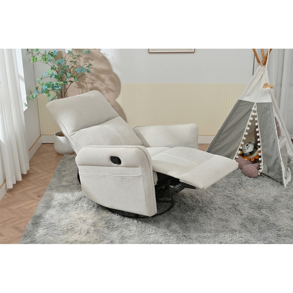 Fauteuil inclinable pivotant à 360°, fauteuil à bascule pivotant pour chambre d'enfant, fauteuil planeur, fauteuil inclinable pivotant à bascule moderne