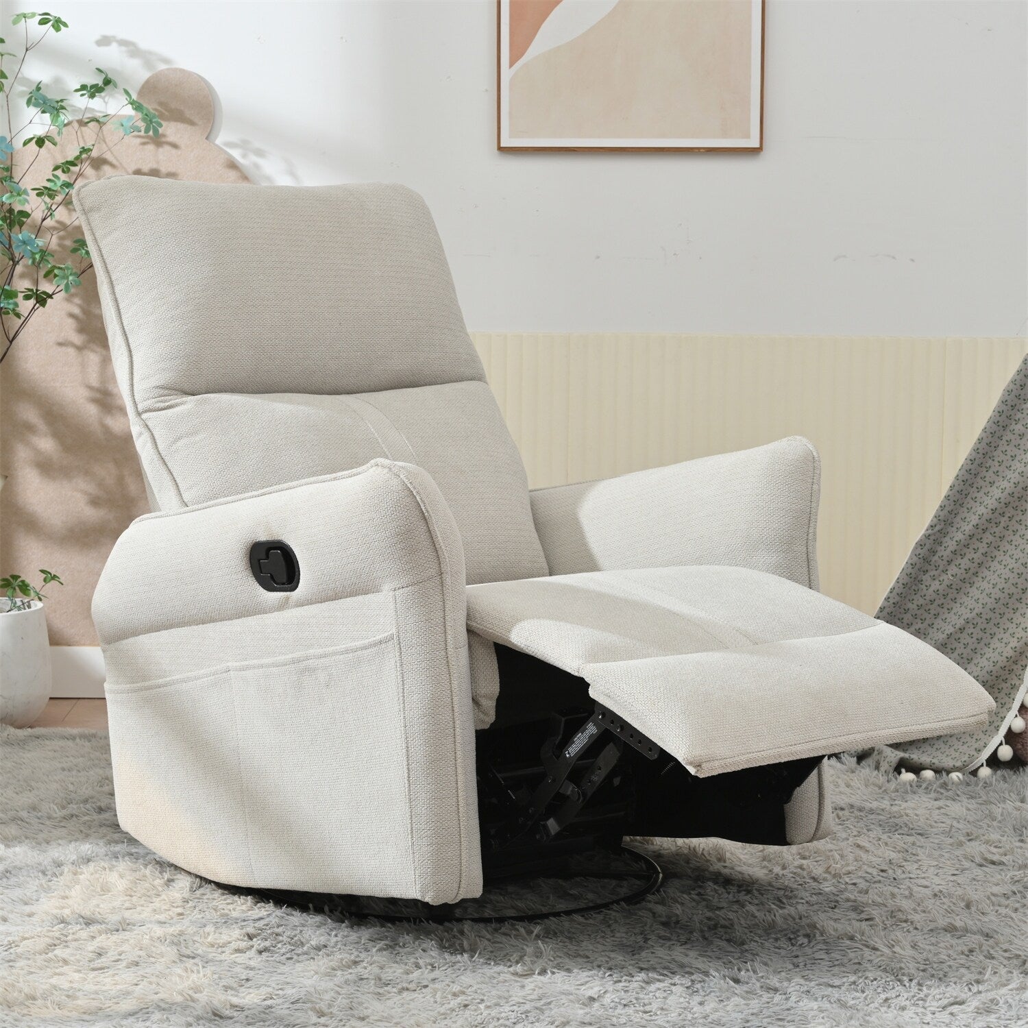 Fauteuil inclinable pivotant à 360°, fauteuil à bascule pivotant pour chambre d'enfant, fauteuil planeur, fauteuil inclinable pivotant à bascule moderne