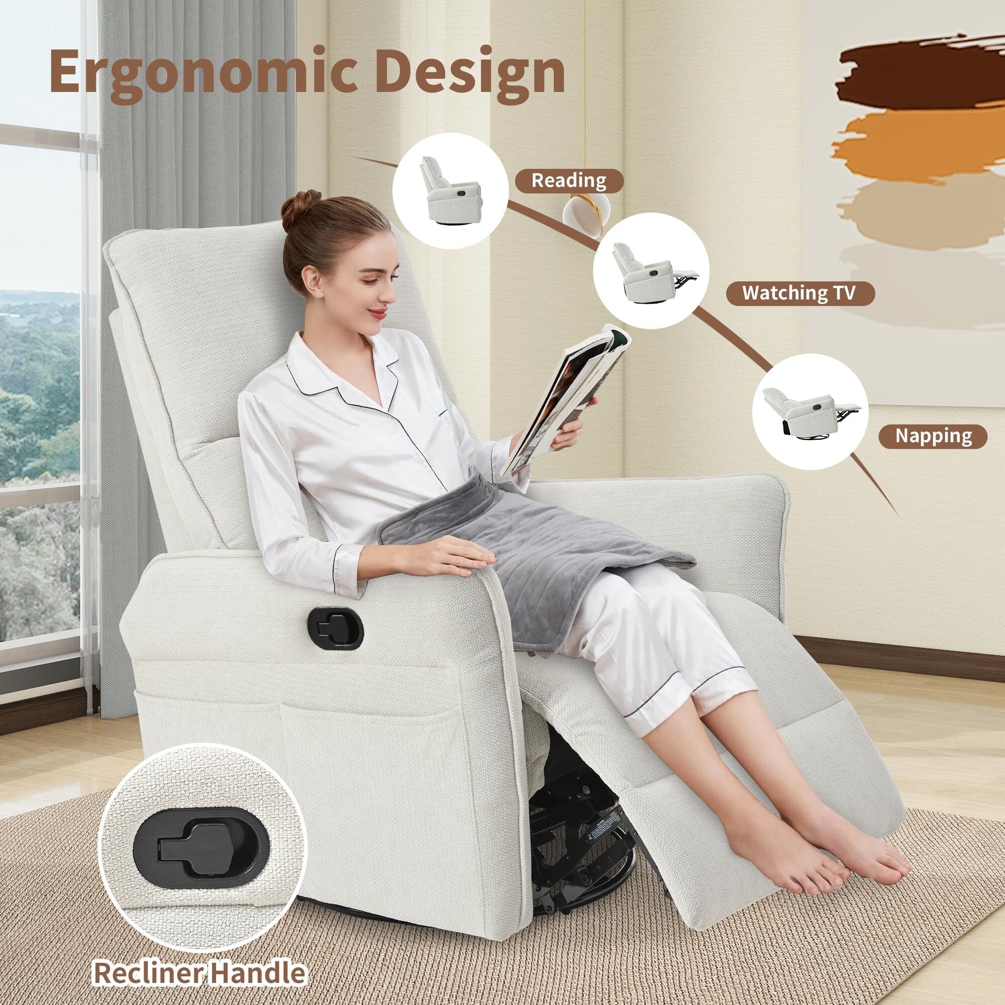 Fauteuil inclinable pivotant à 360°