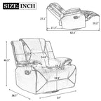 Fauteuil inclinable pivotant à 360° avec lumières LED, fauteuil multimédia manuel