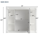 Meuble-lavabo moderne de 36 po avec lavabo supérieur et armoire à miroir, 2 portes et 2 tiroirs