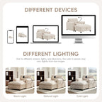 Canapé simple en chenille de 38 pouces avec pouf de rangement, chargeur USB, poches de rangement latérales et accoudoirs en forme de coussin