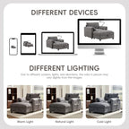 Canapé simple en chenille de 38 pouces avec pouf de rangement, chargeur USB, poches de rangement latérales et accoudoirs en forme de coussin