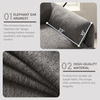 Canapé simple en chenille de 38 pouces avec pouf de rangement, chargeur USB, poches de rangement latérales et accoudoirs en forme de coussin