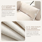 Canapé simple en chenille de 38 pouces avec pouf de rangement, chargeur USB, poches de rangement latérales et accoudoirs en forme de coussin