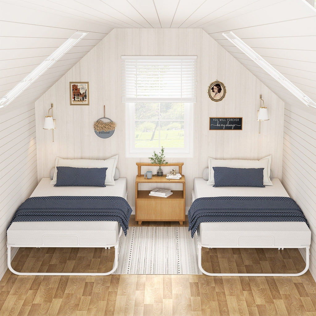 Lit pliant 38'' avec matelas, lit pliable portable avec housse de rangement