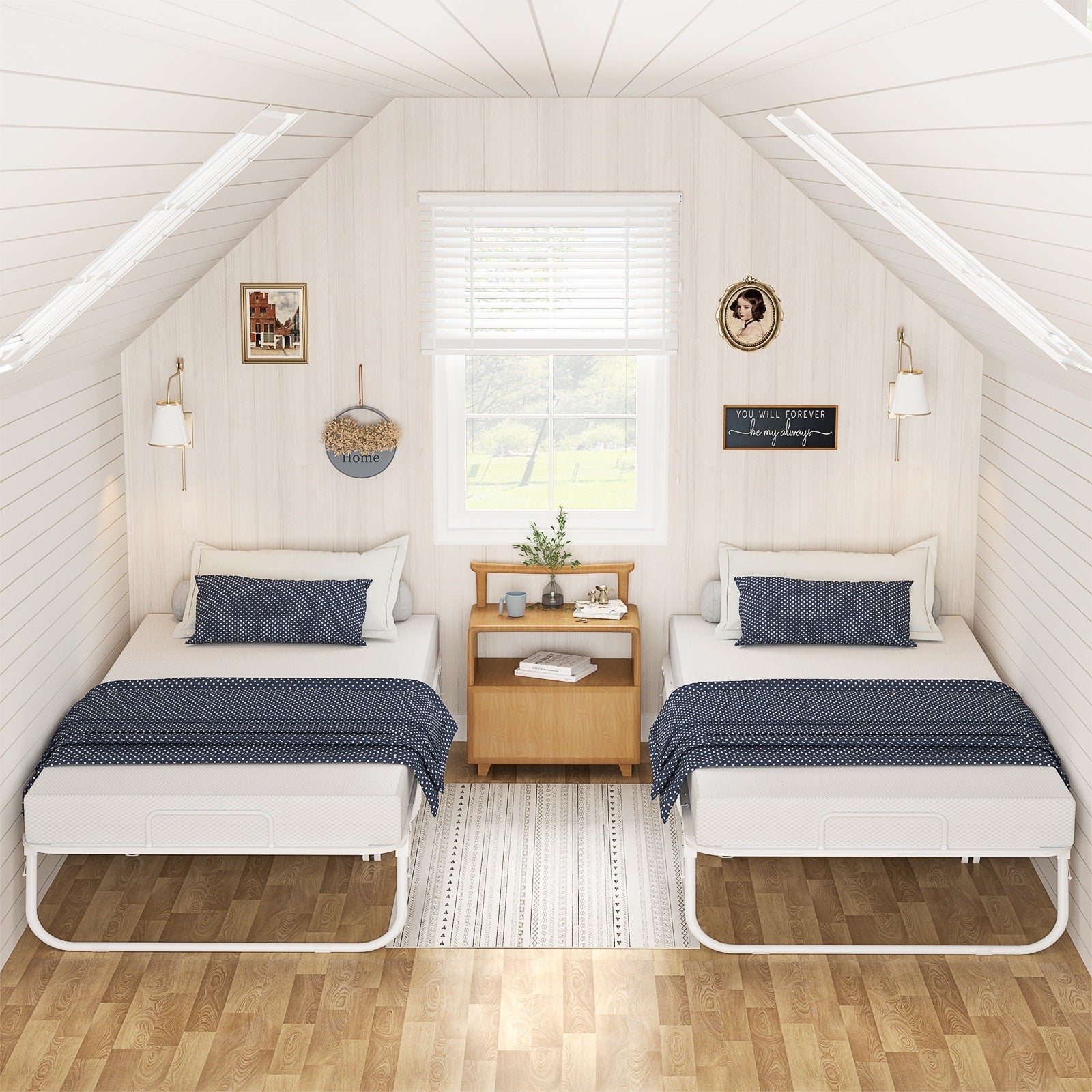 Lit pliant 38'' avec matelas, lit pliable portable avec housse de rangement