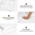 Lit pliant 38'' avec matelas, lit pliable portable avec housse de rangement