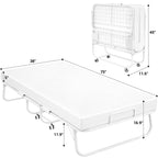 Lit pliant 38'' avec matelas, lit pliable portable avec housse de rangement