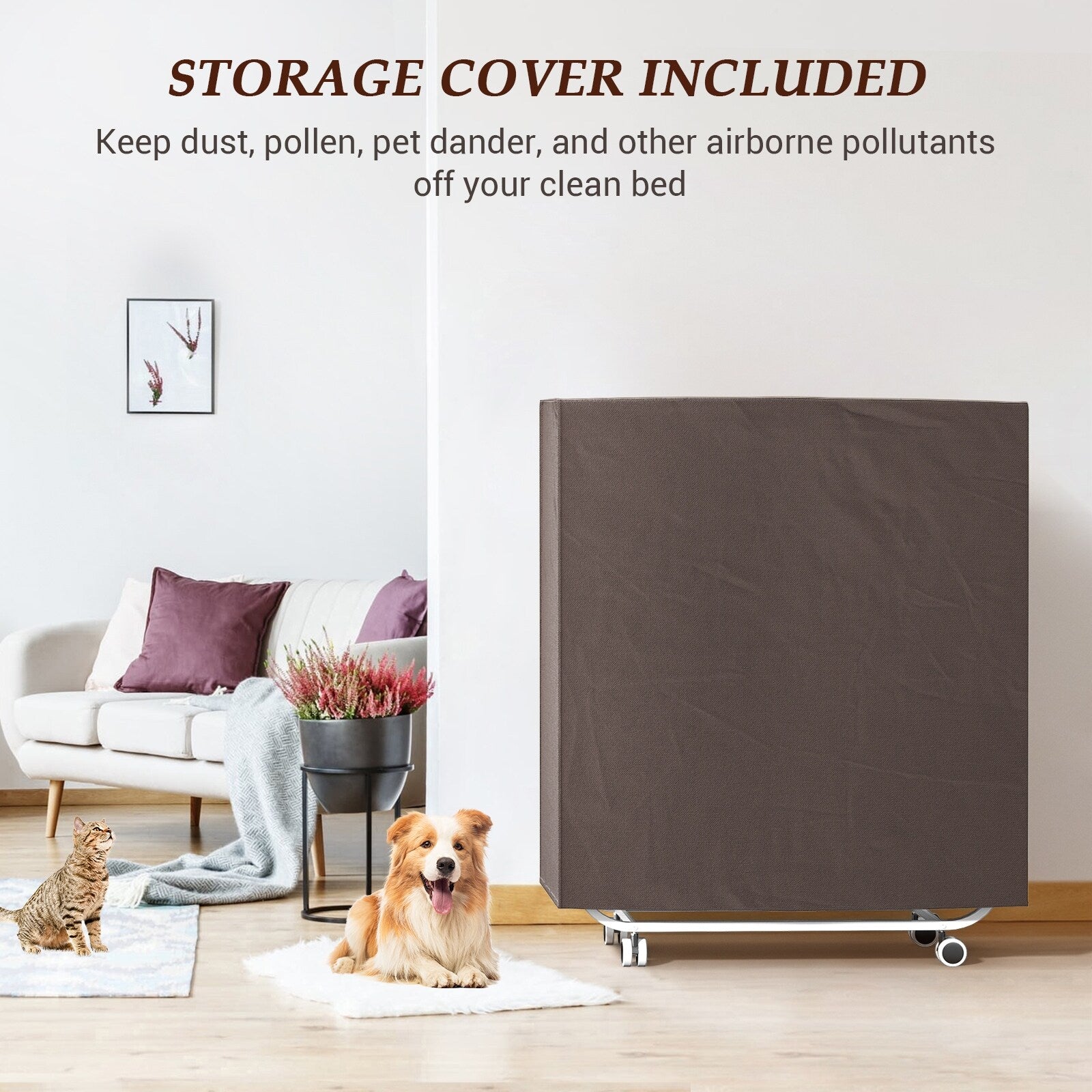 Lit pliant 38'' avec matelas, lit pliable portable avec housse de rangement