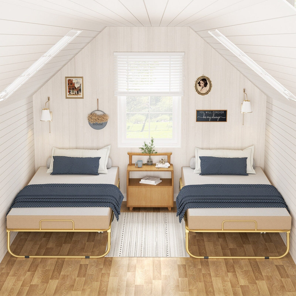 Lit pliant 38'' avec matelas, lit pliable portable avec housse de rangement