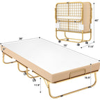 Lit pliant 38'' avec matelas, lit pliable portable avec housse de rangement
